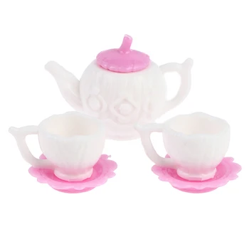1:12 Sofra Demlik Kahve Fincanları Tabağı Tepsi Plaka çay seti Pot mutfak dekoru Dollhouse Minyatür noel hediyesi Bebek Aksesuarları