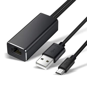 1 adet 4K USB Ethernet Adaptörü RJ45 10/100 Mbps Yangın TV çubuk mini PC Chromecast / TV USB Güç uzatma kablosu Aksesuarları