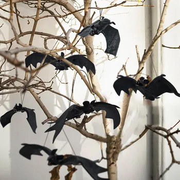 1 adet Gerçekçi Sahte Yarasa Cadılar Bayramı Asılı Dekorasyon Perili ev Korku Sahne Cadılar Bayramı Partisi DIY Süs Yumuşak Yarasa Çocuk Oyuncak