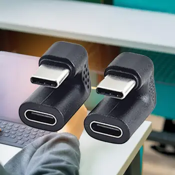 1 adet Tip-C Adaptörü Uygun İstikrarlı İletim PVC U şeklinde Açılı Tip C Erkek dişi konnektör Tablet için