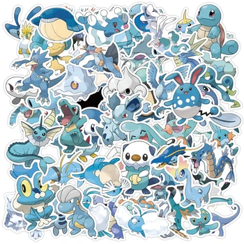 10/50/100 Adet Karikatür Mavi Su Pokemon Kawaii Çıkartmalar Bavul Dizüstü Bagaj Kaykay Buzdolabı Çıkartması Anime Çıkartmalar Çocuk Oyuncak