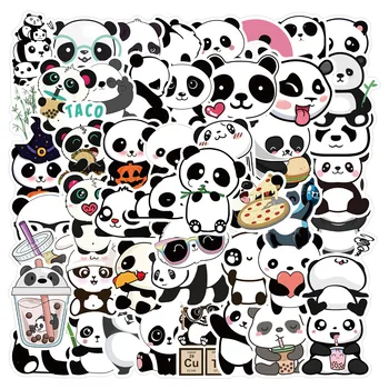10/50 ADET Sevimli Panda Çıkartmalar Dizüstü Motosiklet Kaykay Bilgisayar Çıkartması Karikatür Bagaj Hayvan çıkartma
