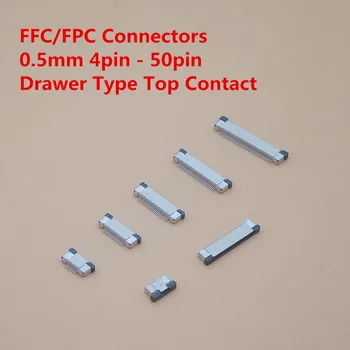10 Adet FPC konektör soket FFC 0.5 MM Çekmece tipi Üst Kontak 4 P 6 P 8 P 10 P 12 P 14 P 16 P 18 P 20 P 22 P 24 P 30 P 32 P 34 P 40 P 50 P 60 P