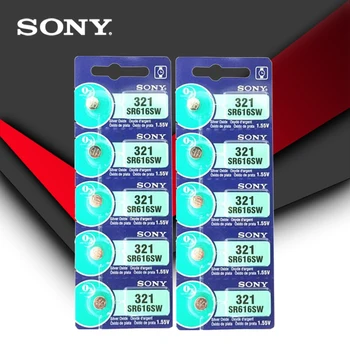 10 adet Sony 100 % Orijinal 321 SR616SW 1.55 V Gümüş Oksit İzle Pil SR616SW 321 Düğme Düğme Hücre JAPONYA'DA yapılan