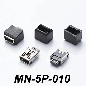 10 Takım Mini USB dişi konnektör DIP mini USB Jack 2.0 5PİN Priz Plastik Kapaklı Çeşitleri İçin DIY Lehimleme