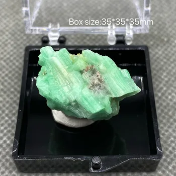 100 % Doğal yeşil zümrüt mineral taş dereceli kristal örnekleri taşlar ve kristaller kuvars kristalleri + Kutu 3.5 cm