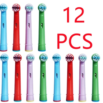 12 adet Yedek Çocuk Çocuk Diş Fırçası Kafaları Oral B İçin EB-10A Pro Sağlık Aşamaları Elektrikli Diş Fırçası Ağız Bakımı, 3D Exce