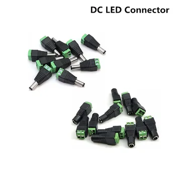 2.1x5. 5mm DC Erkek DC Dişi fiş LED Konnektör güç kaynağı adaptör jak BNC güvenlik kamerası LED şerit lamba aydınlatma ışığı