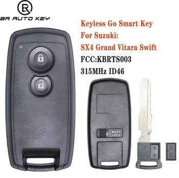 2 Düğmeler Akıllı Uzaktan Araba Anahtarı Fob Suzuki Swift İçin SX4 Grand Vitara 315MHZ ID46 Çip HU133 bıçak KBRTS003 CMIT ID: 2005DJ0233