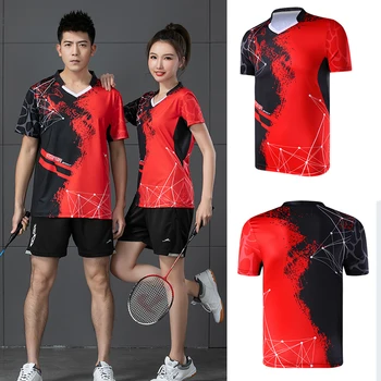 2021 Yeni Badminton Gömlek Erkekler Kadınlar, Tenis T-shirt Şort Erkekler için, Kadın Masa Tenisi Forması, Spor Koşu Tenis T Shirt 3018