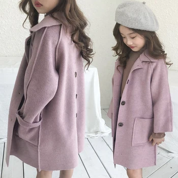 2022 Yeni Bahar Kış Çocuklar Yumuşak Uzun Yün Ceket Kalın Sıcak Kız Ceketleri Outerwears Rüzgar Geçirmez çocuk kıyafetleri Yüksek Kaliteli
