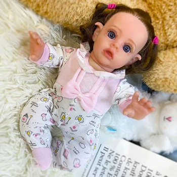 30 cm Bez Vücut Vinil Silikon Yeniden Doğmuş Bebek Peri Bebek Elf Gerçekçi Yumuşak Dokunmatik Tahsil Sınırlı Sayıda Bebek Köklü Saç