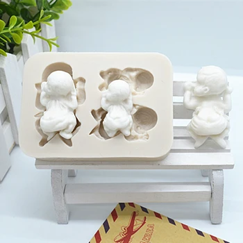 3D Bebek Kek Kalıbı Uyku Silikon Kalıpları Çikolata Şeker Kalıpları Fondan Kek Dekorasyon Araçları DIY Sabun Pasta Pişirme Kalıp M114