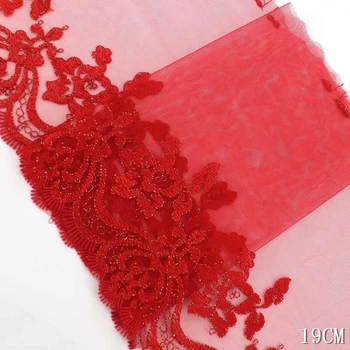 40 Metre Kırmızı Çiçekler Altın İplik Dantel Trim Şerit İç Çamaşırı Sutyen Dikiş iç çamaşırı kumaşı Aksesuarları Yüksek Kalite