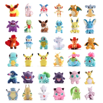 41 Stilleri TAKARA TOMY Pokemon Pikachu Vulpix Dragonite Lapras Gengar Squirtle Blastoise Peluş Doldurulmuş Oyuncaklar Bebekler Çocuk Hediyeler
