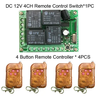 433 MHz evrensel kablosuz uzaktan kumanda anahtarı DC 12 V 4CH röle alıcı modülü RF 4 düğme ışık garaj kapısı uzaktan kumanda