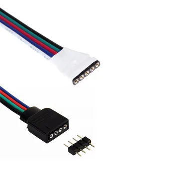 5 adet 4pin 5pin İğne Erkek ve Dişi RGB Konnektör Tel Kablo RGB / RGBW Led Şerit ışık uzatma kablosu şerit denetleyici