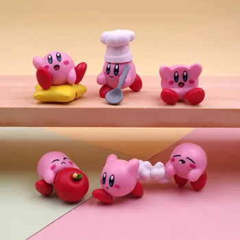 5 adet/Kaşık Star Yürü Dee Doo Model Oyuncaklar Fırında kek süslemeleri İle Ainme Sevimli Kirby Figür Oyuncak Şef Ayarlayın 