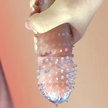 5 Adet Kullanımlık Prezervatif Penis Kollu Erkek Büyütme Zaman Gecikmesi Başak Klitoris Masajı Kapak Kristal Şeffaf Prezervatif Yetişkin Seks Oyuncak