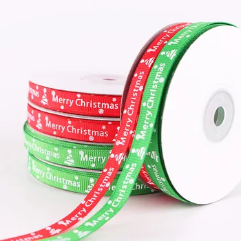 5 Yards / Rulo Yeşil / Kırmızı en kaliteli Noel Tema Parti asılı dekorlar DIY El Yapımı Hediye Paketleme Zanaat Şeritler Malzemeleri 10mm