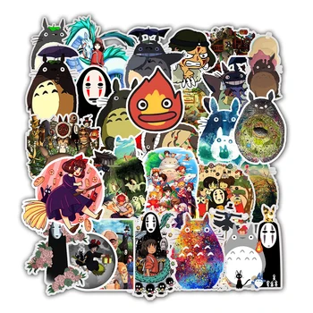 50 adet Çıkartmalar Miyazaki Hayao Anime Sticker Komşum Totoro / Ruhların Kaçışı Kaykay Bisiklet Dizüstü Su Geçirmez Çıkartmaları F4