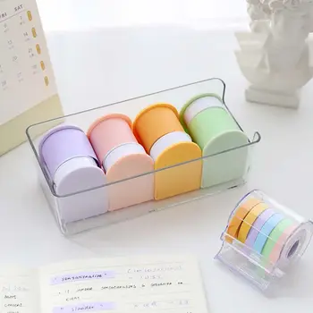 5M Bant Rulo Kesici Etiket Seti Ins Tarzı Renkli Düşük Tack Bantlar Kağıt DIY Scrapbooking Maskeleme Bandı