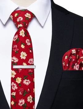 6.35 Cm Pamuk Kırmızı Çiçek Kravat Erkekler Düğün Lüks Ince Kravat Adam Aksesuarları corbatas para hombre Dropshipping Tatil Hediyeler