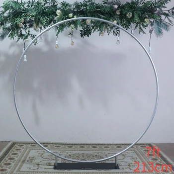 7ft (210 cm) düğün Dekorasyon Zemin Standı Yuvarlak Fotoğraf Arka Planında Açık Arka Plan Çerçevesi Balon Kemer Katlanabilir Raf