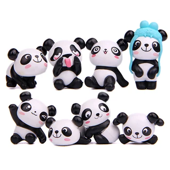 8 Adet / grup Yaratıcı Panda Araba Dekorasyon DIY Karikatür Pano Oyuncak Oto Araba İç Malzemeleri Sevimli Dekorasyon Aksesuarları