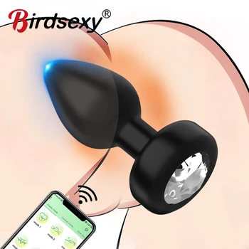 APP Uzaktan Anal Vibratör Bluetooth Yapay Penis Butt Plug Erkekler prostat masaj aleti Kadın Vajina G noktası Stimülatörü Yetişkin Seks Oyuncakları erkekler için