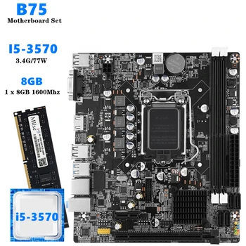 B75 LGA 1155 Anakart Seti Intel Core İ5 3570 CPU 8GB 1600MHz DDR3 Bellek SATA III USB 3.0 Anakart Kombinasyonu Placa Mae