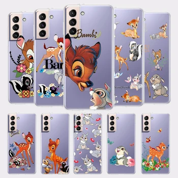 Bambi karikatür Disney Telefon Kılıfı için Samsung Galaxy S22 S21 S20 FE Ultra S10 S9 Artı Lite Şeffaf Silikon Kabuk Coque Çapa