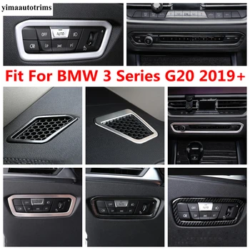 Başkanı İşık Lambası Düğmesi / Dashboard AC Klima Havalandırma Paneli Kapak Trim Aksesuarları İç BMW 3 Serisi İçin G20 2019-2022