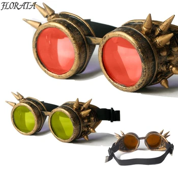 Bronz Çerçeve Yeni Stil Steampunk Gözlük Unisex Gotik Vintage Stil Punk Gotik Gözlük Cosplay Gözlük 7 Renk Lens