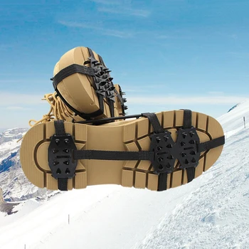 Buz Sapları Cleats 24 Çiviler Kar Spike Sapları Cleats Kaymaz Ayakkabı Çizme Sapları Zincir Aşınmaya dayanıklı Açık Kış Yürüyüş için