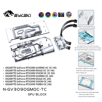 Bykski N-GV3090GMOC-TC GPU Su Soğutma Bloğu Su Yolu İle Arka Panel GİGABYTE RTX 3080 3090 Oyun / Kartal / Turbo / Görüş