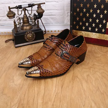 Christia Bella Moda Örgü Parti Erkekler Oxford Ayakkabı Kahverengi Gerçek Deri Brogue Ayakkabı Iş Toka Lace Up Derby Ayakkabı Büyük Boy