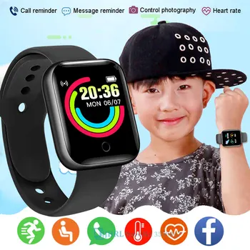 D20 Çocuk Çocuk akıllı saat Erkek Kız Spor Smartwatch Kan Basıncı Akıllı Saat Çocuk Spor Android IOS İçin Akıllı Saat