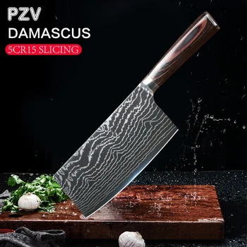 Deng bıçak Yüksek dereceli el yapımı dövme bıçak karbon çelik mutfak bıçağı Çin şef bıçağı sebze cleaver mutfak Renk ahşap