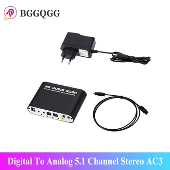 Dijital Analog 5.1 Kanal Stereo AC3 Ses Dönüştürücü DAC Dönüştürücü Optik SPDIF Koaksiyel AUX 3.5 mm 6 RCA Ses Dekoder