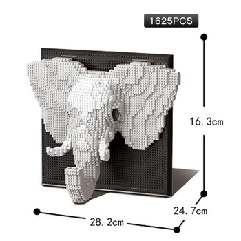 DIY Hayvan Fil Geyik Kaplan Duvar Ev Dekorasyon Yapı Taşları Vahşi Hayvanlar 3D Modeli Yapı Taşları çocuk Oyuncakları Hediyeler