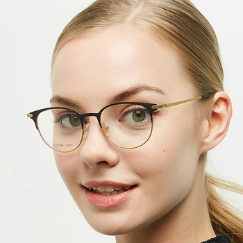 ELECCION Titanyum Alaşımlı Yuvarlak Tam Çerçeve Gözlük Kadınlar için Miyopi Reçete Gözlük Çerçeveleri Erkekler Optik Vidasız Gözlük