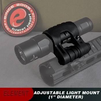 Eleman Airsoft taktik ışık montaj ayarı 25.4 mm çap 360° tutucu tüfek avcılık el feneri dağı silah ışık EX340