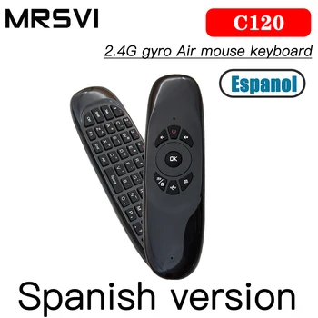 En iyi kalite C120 Mini Kablosuz Klavye 2.4 ghz İspanyolca Touchpad ile Hava Fare Uzaktan Kumanda Android TV Kutusu