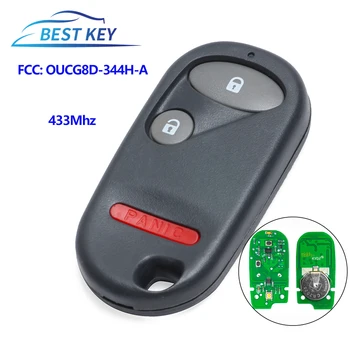 EN İYİ ANAHTAR Uzaktan Anahtar Fob 2+1 Düğmeler Araba Anahtarı için Honda Civic Si / CR-V / Eleman, FCC ID: OUCG8D-344H-A 433 mhz,