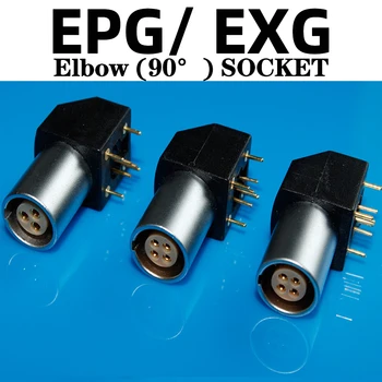 EPG EXG Dirsek 90° PCB Soket Baskılı Devre 00B 0B 1B 2 3 4 5 6 7 8 9 10 Pin Push-Pull Kendinden Mandallı Konnektör Uyumlu LEMO