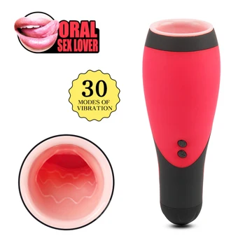Erotik 30 Modları Cep Pussy Vibratör Oral Seks Erkek Masturbator Vajina Derin Boğaz Oral mastürbasyon kupası Yetişkin Seks Oyuncakları Erkekler için