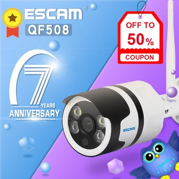 ESCAM QF508 IP Kamera HD 1080 P 2MP Su Geçirmez Açık tam renkli gece görüş Güvenlik Kamera Kızılötesi Bulllet Kamera P6SPro