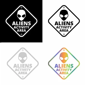Eğlenceli Araba Çıkartmaları Alien Aktivite Bölgesi UFO Çıkartmaları Vinil Aplike Araba Aksesuarları Malzemeleri Çıkarılabilir Otomotiv Dış Dekorasyon