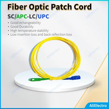 Fabrika fiyat 10 ADET SC / APC-SC/UPC fiber optik yama kablosu Simplex 1 m/2 m/3 m / 5 m / 10 m fiber optik bağlantı kablosu 2.0 mm veya 3.0 mm
